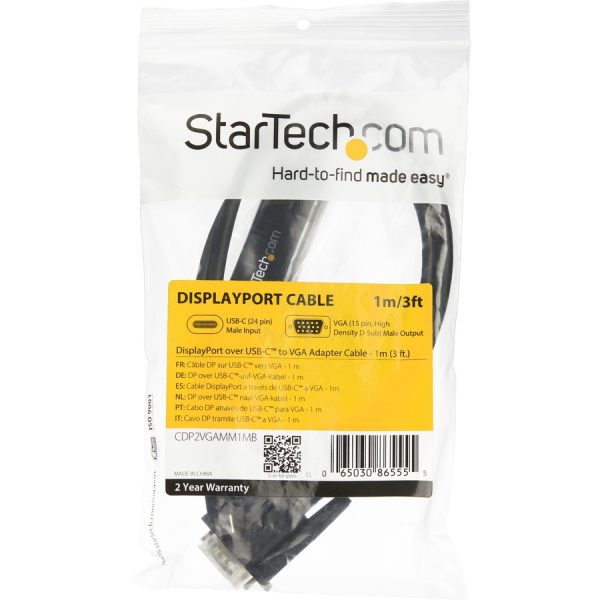 StarTech.com 3ft/1m USB C to VGA Cable - 1920x1200/1080p USB Type C DP Alt Mode to VGA Video Monitor Adapter Cable -Works w/ Thunderbolt 3 - Image 5