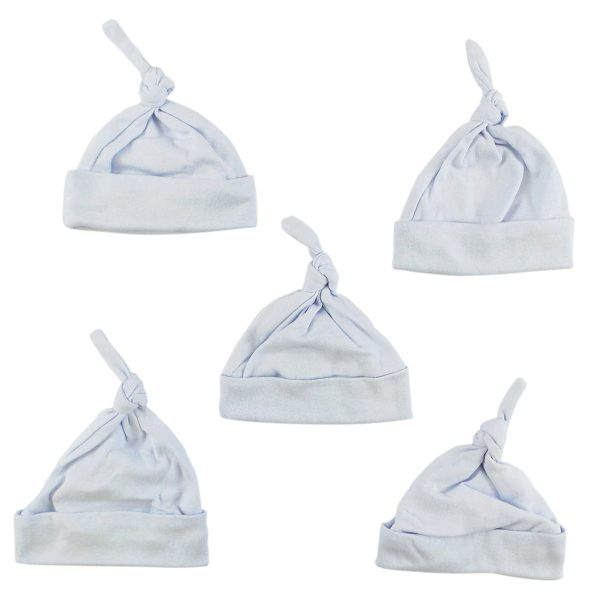 Blue Knotted Baby Cap (pack Of 5) 1100-blue-5 - Image 2