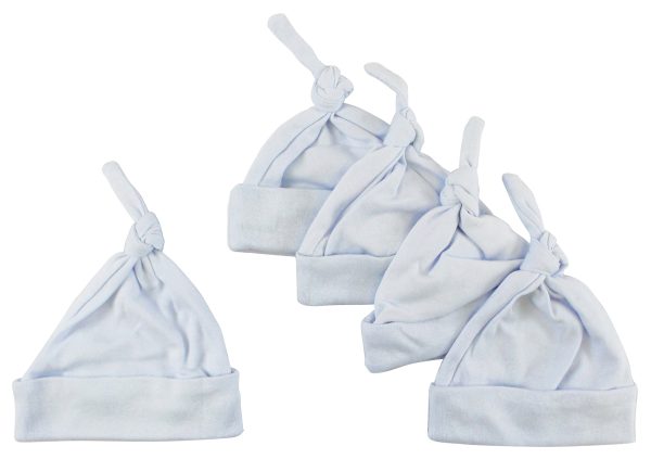 Blue Knotted Baby Cap (pack Of 5) 1100-blue-5 - Image 3