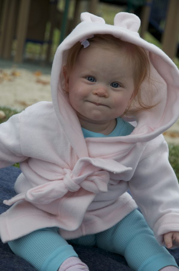 Fleece Robe With Hoodie Pink 965p - Image 2