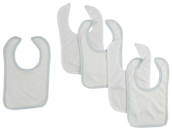 White Bib With Blue Trim And White Trim (pack Of 5) 1024-w-b3-w2 - Image 2