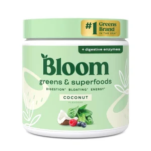 Bloom Nutrition Greens & Superfoods Powder, for Digestive Health, Coconut, 30 Servings