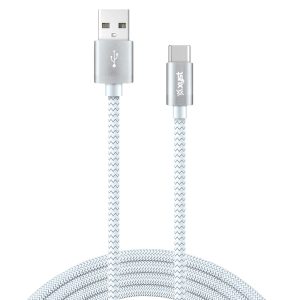 XYST XYS-TC10604B Charge and Sync USB to USB-C Braided Cable, 10 Ft. (White)