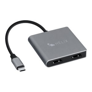 HELIX ETHHUB4 ProSeries USB Connect 4-in-1 USB-C Adapter with Dual HDMI, USB-C, and USB-A 3.0