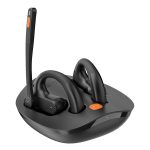 EKSAtelecom T-QM01-01 S30 Bluetooth Open-Ear Air-Conduction Headset with Microphone, True Wireless with Charging Case, Black