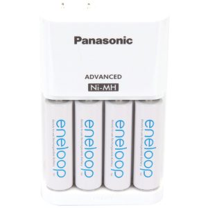 Panasonic K-KJ17MCA4BA 4-Position Charger with 4 AA eneloop Batteries