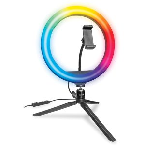 Bower WA-RGB10TT 10-In. RGB Selfie Desktop Ring Light Studio Kit