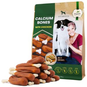 Dog Calcium Bones Wrapped Chicken & Rawhide Free Chew Treats   Pet Healthy Dried Snacks & Grain Free Organic Meat   Bulk Best Chews for Christmas Training Small & Large Dogs   Made for USA