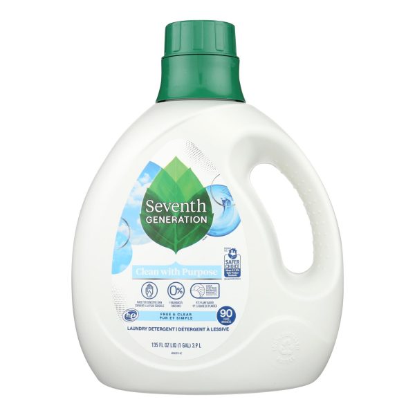 Seventh Generation - Liquid Laundry Free And Clear - Case of 4-135 FZ - Image 2