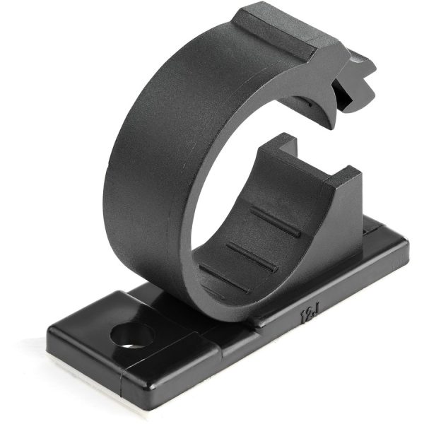 StarTech.com 100 Self Adhesive Cable Management Clips - Ethernet/Network Cable/Office Desk Cord Organizer - Sticky Wire Holder/Clamp Black - Image 2