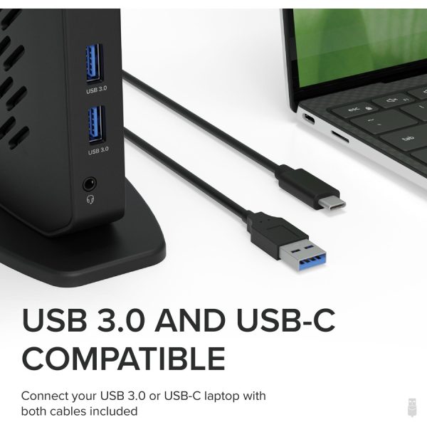 Plugable USB 3.0 and USB-C Dual 4K Display Docking Station with DisplayPort and HDMI for Windows and Mac - Image 4