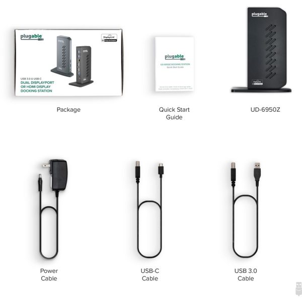 Plugable USB 3.0 and USB-C Dual 4K Display Docking Station with DisplayPort and HDMI for Windows and Mac - Image 7