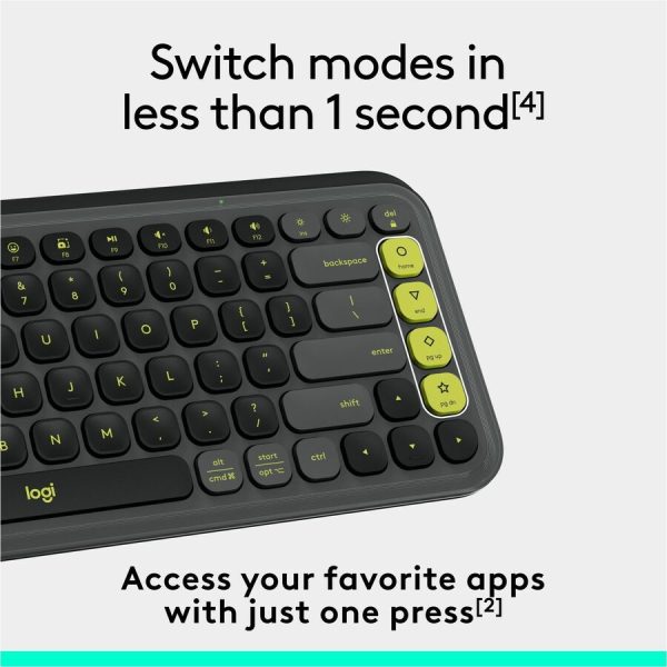 Logitech POP ICON KEYS Wireless Bluetooth Keyboard, Comfortable Typing, Programmable Keys, Easy-Switch Between up to 3 Devices (Graphite & Green) - Image 4