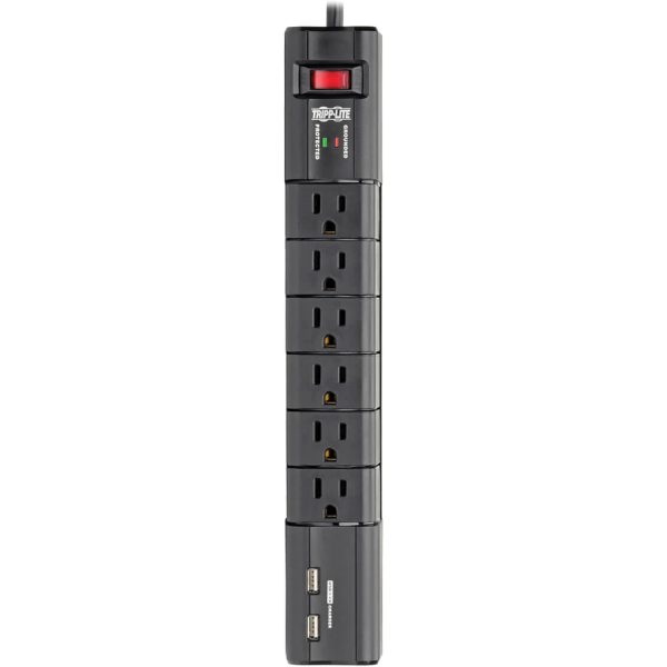 Eaton Tripp Lite Series Protect It! Surge Protector with 6 Rotatable Outlets, 8 ft. (2.43 m) Cord, 1080 Joules, 2xUSB Charging ports (3.4A) - Image 5