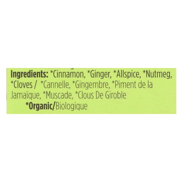 Spicely Organics - Organic Seasoning - Pumpkin Pie Spice - Case of 6 - 0.35 oz. - Image 2