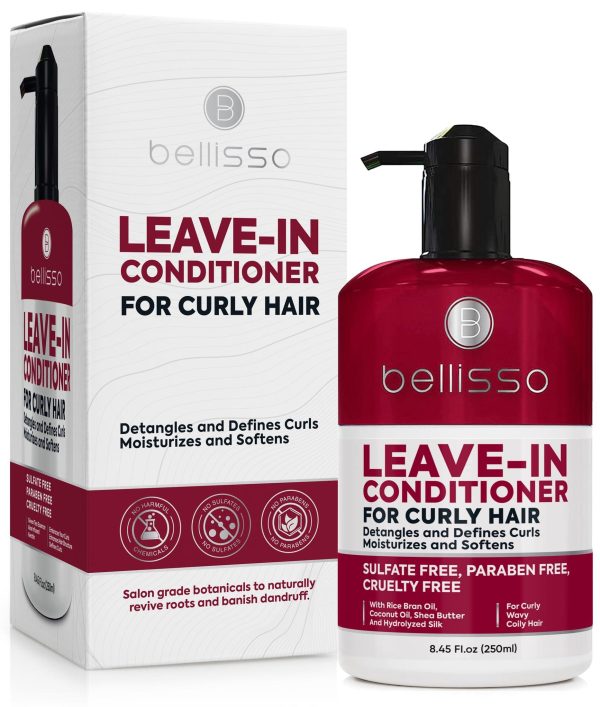 Leave in Conditioner for Curly Hair   Frizz Control for Women and Men   Restores Dry Damaged and Wavy Hair   Detangler Cream and Sulfate Free Anti Static Moisturizer Treatment with Shea Butter