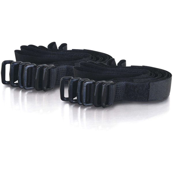 C2G 11in Hook-and-Loop Cable Management Straps - Black - 12pk - Image 2