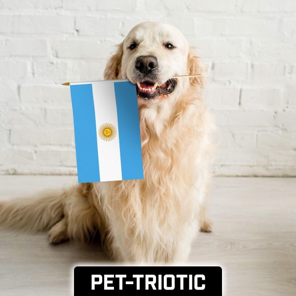 G128 50 Pack Handheld Argentina Argentinian Stick Flags | 12x18 In | Printed 150D Polyester, Country Flag, Solid Wooden Stick, Spear Gold Tip - Image 7