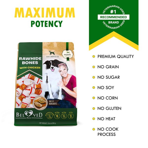 Dog Rawhide Sticks Wrapped with Chicken & Pet Natural Chew Treats   Grain Free Organic Meat & Human Grade Dried Snacks in Bulk   Best Twists for Training Small & Large Dogs   Made for USA (Bones) - Image 6