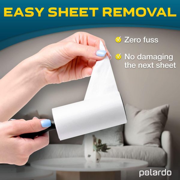 Lint Rollers 2 pcs 540 Sticky Sheets Extra 4 Spare Rollers Hair Remover for Clothes Furniture Couch Carpet Dog Hair Remover Cat Hair Remover Animal Fur Fuzz - Image 4
