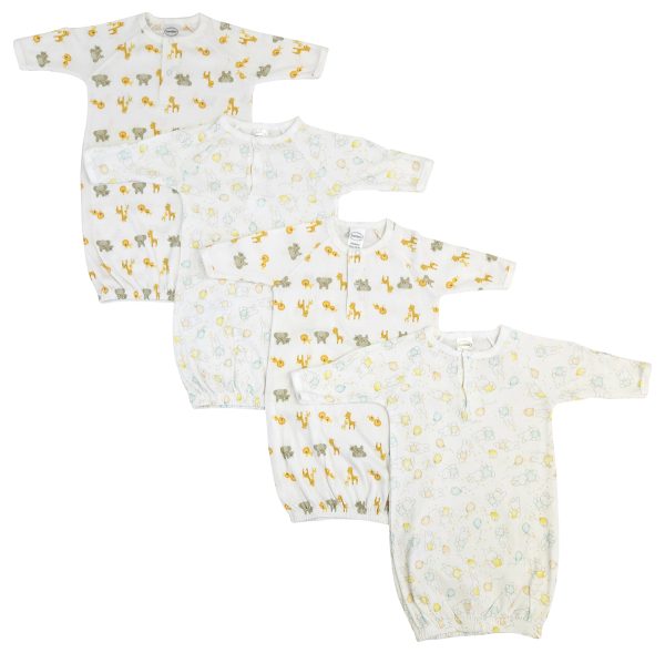 Unisex Newborn Baby 4 Piece Gown Set Nc_0782