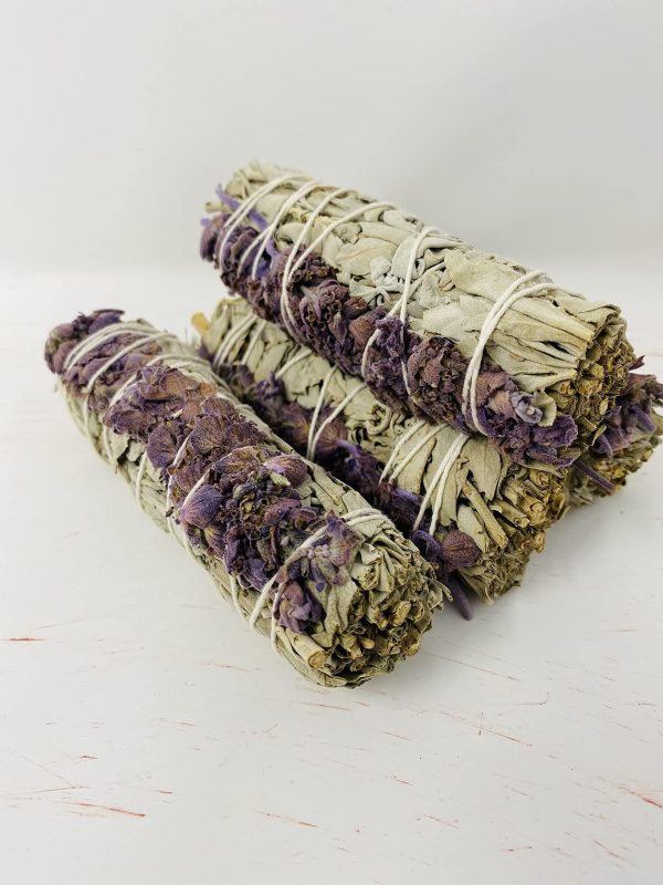 Bholi Sage Plus Sage Smudge Kit for Cleansing Negative Energy Lavender with White Sage Smudge Sticks Pack of 4 - Image 3