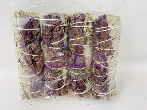 Bholi Sage Plus Sage Smudge Kit for Cleansing Negative Energy Lavender with White Sage Smudge Sticks Pack of 4 - Image 4
