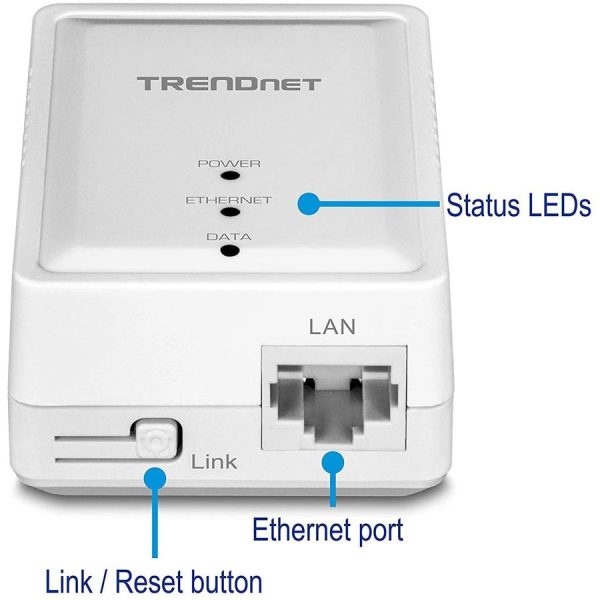 TRENDnet Powerline 500 AV Nano Adapter Kit, Includes 2 x TPL-406E Adapters, Cross Compatible With Powerline 600-500-200, Windows 10, 8.1, 8, 7, Vista, XP, Plug & Play Install, White, TPL-406E2K - Image 5