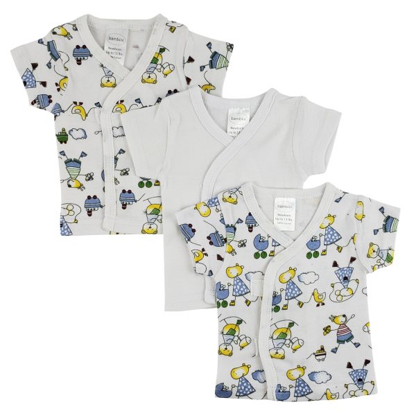 White Side Snap Short Sleeve Shirt - 3 Pack Cs_0201