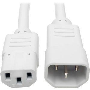Eaton Tripp Lite Series PDU Power Cord, C13 to C14 - 10A, 250V, 18 AWG, 3 ft. (0.91 m), White