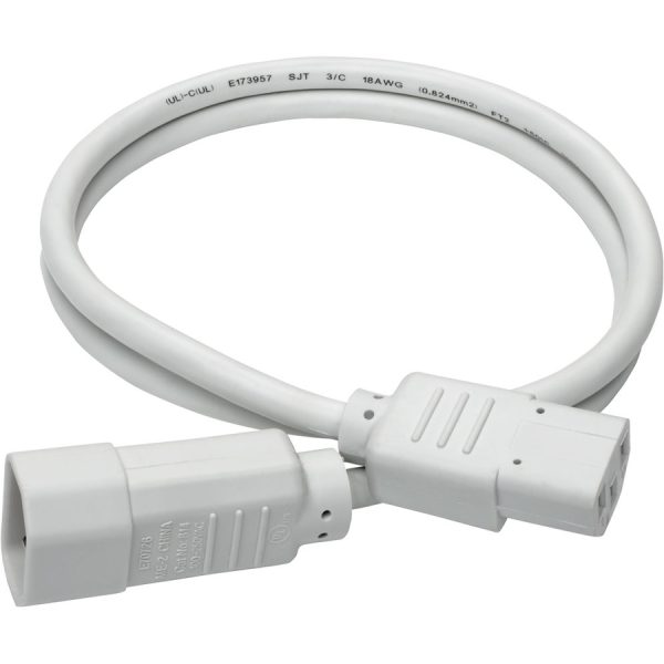 Eaton Tripp Lite Series PDU Power Cord, C13 to C14 - 10A, 250V, 18 AWG, 3 ft. (0.91 m), White - Image 2
