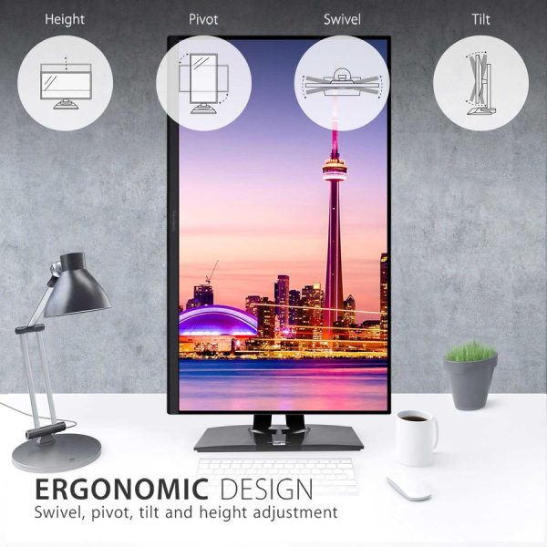 ViewSonic VP3256-4K 32 Inch 4K UHD IPS Ergonomic Monitor with Ultra-Thin Bezels, Color Accuracy, Pantone Validated, 60W USB C - Image 3
