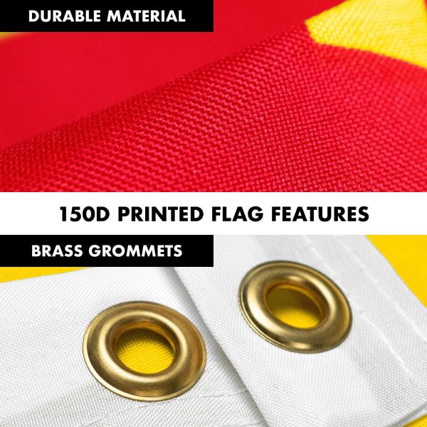 G128 Combo Pack: 6 Feet Tangle Free Spinning Flagpole (Silver) New Mexico NM State Flag 3x5 ft Printed 150D Brass Grommets (Flag Included) Aluminum Flag Pole - Image 4