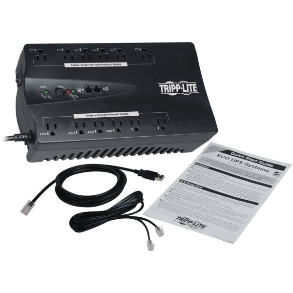 Eaton Tripp Lite Series TAA-Compliant ECO Series 120V 750VA 450W Energy-Saving Standby UPS with USB port and 12 Outlets - Image 2