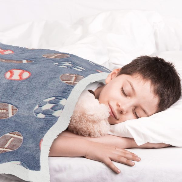Glow in The Dark Blanket. Blue Flannel Fleece Blanket for Boys. Two Sided Soccer Kids Blanket. 6 Hours Glow in The Dark Blankets 50 x 60 Inches - Image 6
