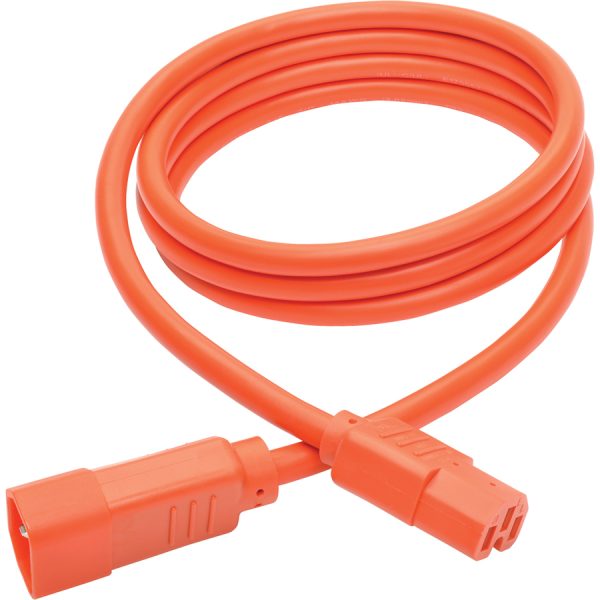 Eaton Tripp Lite Series Power Cord C14 to C15 - Heavy-Duty, 15A, 250V, 14 AWG, 6 ft. (1.83 m), Orange - Image 2