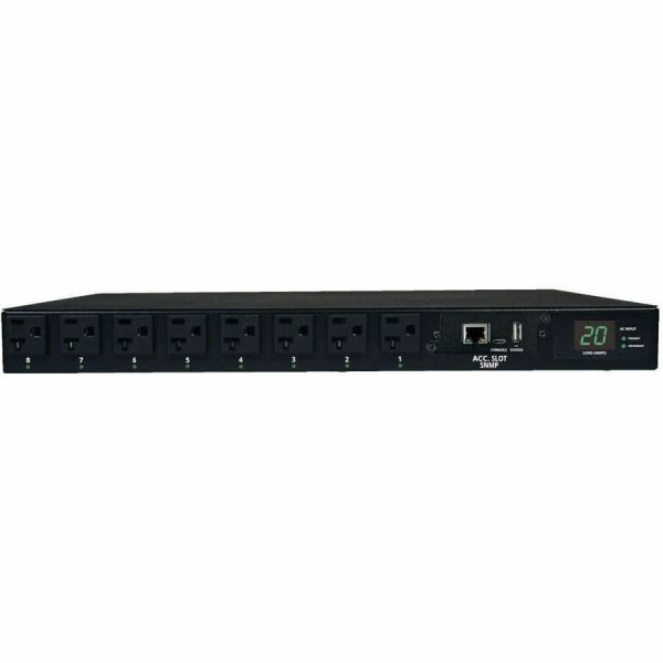 Eaton Tripp Lite Series 1.9kW Single-Phase Switched Automatic Transfer Switch PDU, 2 120V L5-20P / 5-20P Inputs, 16 5-15/20R Outputs, 1U, TAA