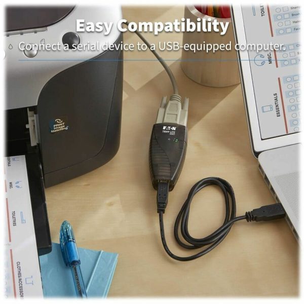 Eaton Tripp Lite Series Keyspan USB to Serial Adapter - USB-A Male to DB9 RS232 Male, 3 ft. (0.91 m), TAA - Image 2