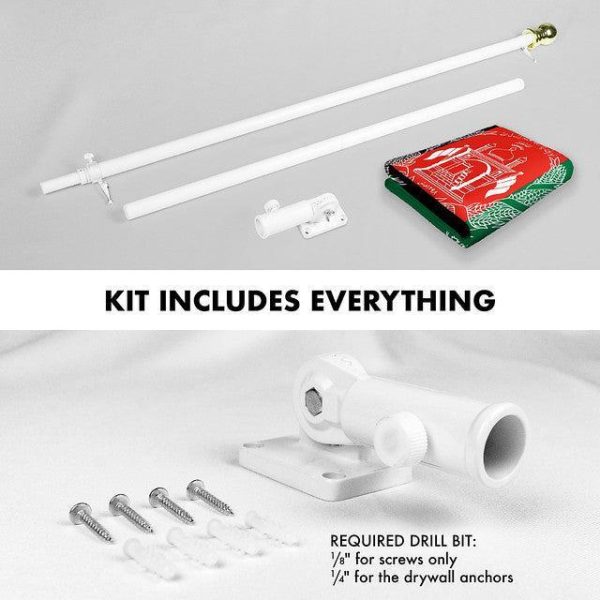 G128 Combo Pack: Flag Pole 6 FT White Tangle Free & Afghanistan Afghan Flag 3x5 FT Printed 150D Polyester - Image 2