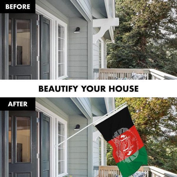 G128 Combo Pack: Flag Pole 6 FT White Tangle Free & Afghanistan Afghan Flag 3x5 FT Printed 150D Polyester - Image 3