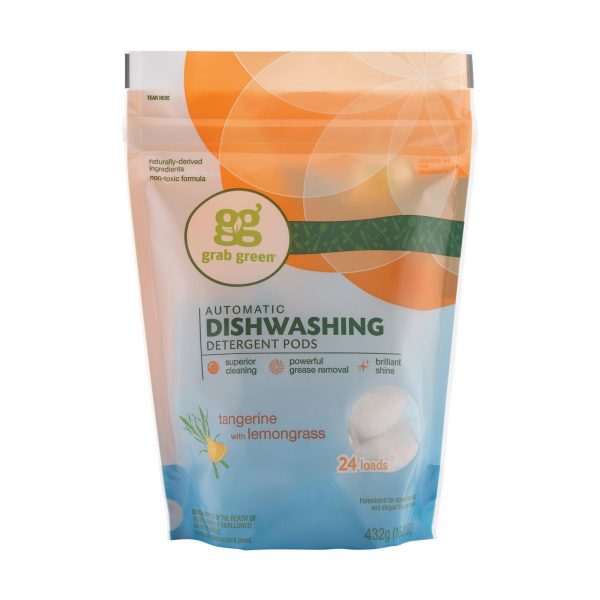 Grab Green Automatic Dishwasher - Tangerine with Lemongrass - Case of 6 - 24 Count - Image 2