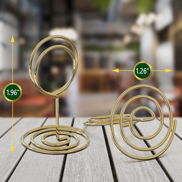 10 Pack Table Number Holders for Wedding   Gold Place Card Holder   Table Sign Holders   Picture   Photo Holders for Tables   Mini Table Number Stands Gold   Small Gold Table Number Holders Clip Stand - Image 5