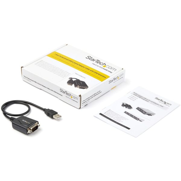 StarTech.com 1ft (30cm) 1-Port Professional USB to Serial Adapter Cable with COM Retention, USB to RS232 Adapter - TAA - Image 4