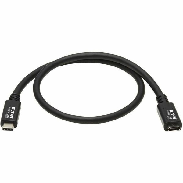 Eaton Tripp Lite Series USB-C Extension Cable (M/F) - USB 3.2 Gen 2 (10Gbps), Thunderbolt 3 Compatible, Black, 20 in. (0.5 m) - Image 2
