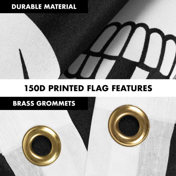 G128 Combo Pack: Flag Pole 6 FT Black Tangle Free & Pirate Jolly Roger Swords Flag 3x5ft 150D Printed Polyester - Image 4
