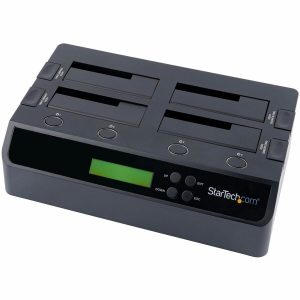 StarTech.com 4-Bay Hard Drive Duplicator and Eraser, External HDD/SSD Cloner / Copier / Wiper Tool, USB 3.0/eSATA to SATA Docking Station