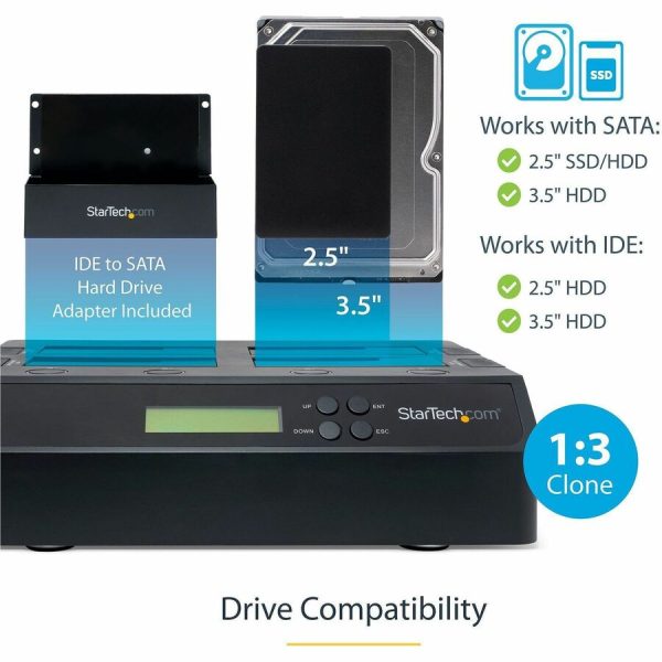 StarTech.com 4-Bay Hard Drive Duplicator and Eraser, External HDD/SSD Cloner / Copier / Wiper Tool, USB 3.0/eSATA to SATA Docking Station - Image 3