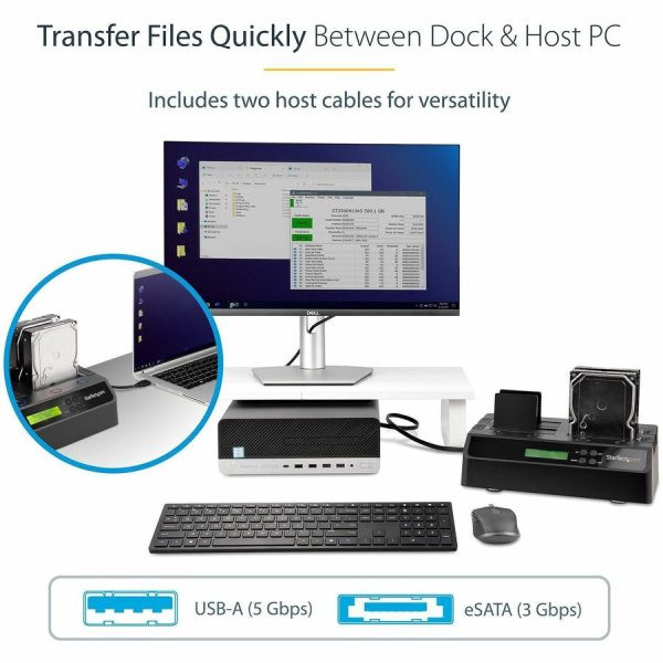 StarTech.com 4-Bay Hard Drive Duplicator and Eraser, External HDD/SSD Cloner / Copier / Wiper Tool, USB 3.0/eSATA to SATA Docking Station - Image 5