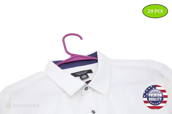 Hangers for Adult Size Clothing Plastic Ideal for Everyday Standard Use Clothes Shirts Blouses TShirts Dresses Jackets Suits. Color  Purple Pack  20 PCS. - Image 4