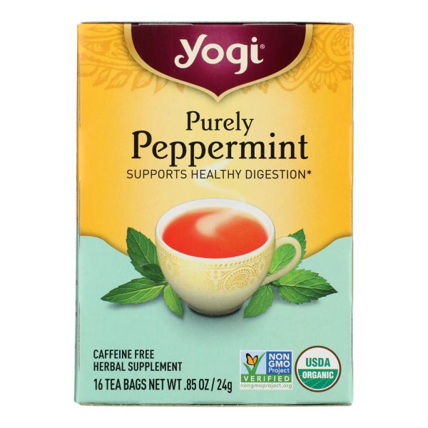 Yogi Organic Herbal Tea Caffeine Free Purely Peppermint - 16 Tea Bags - Case of 6 - Image 2